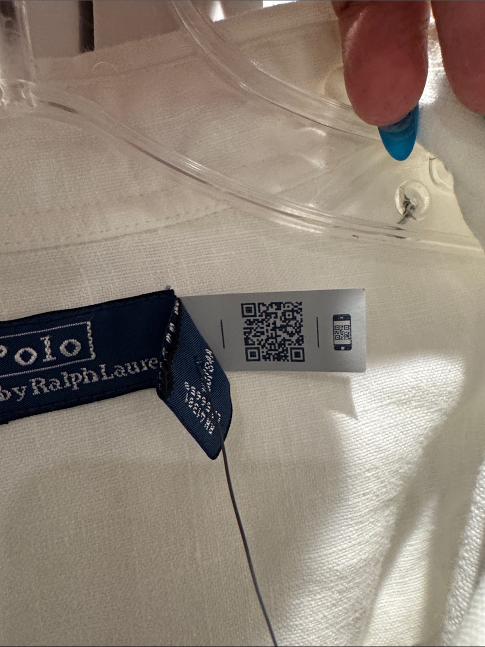 Polo by Ralph Lauren Linen White Button-Front Belted Shirt Dress with Pockets. - Picture 5 of 12